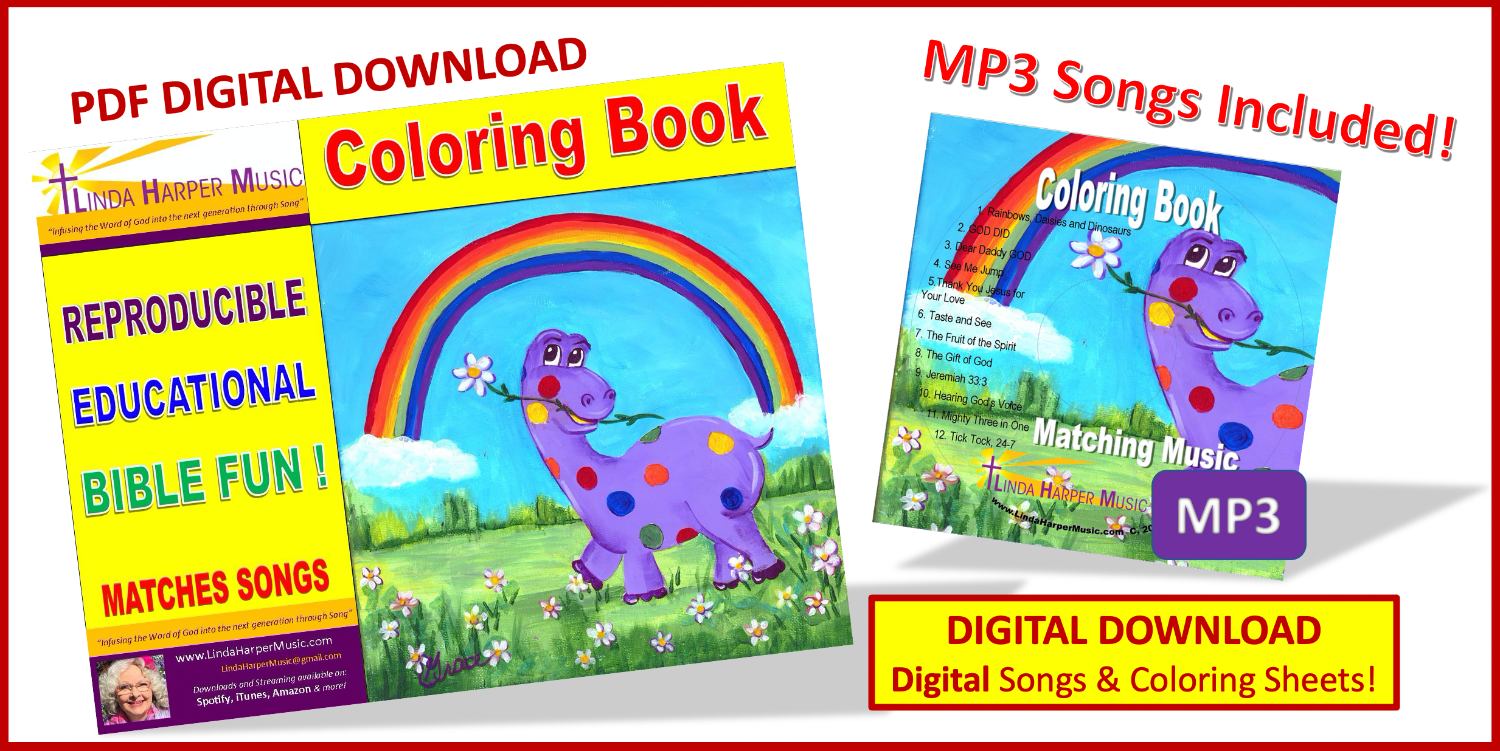 Coloring book with matching MP3 songs